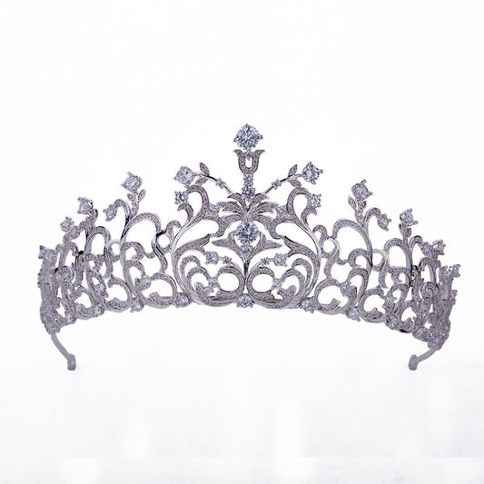 Retro Crown Bride Wedding Micro Inlaid Zircon Crown