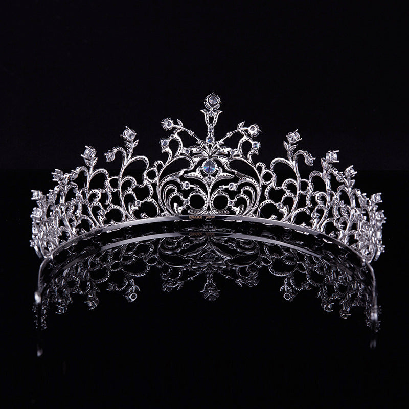 Retro Crown Bride Wedding Micro Inlaid Zircon Crown