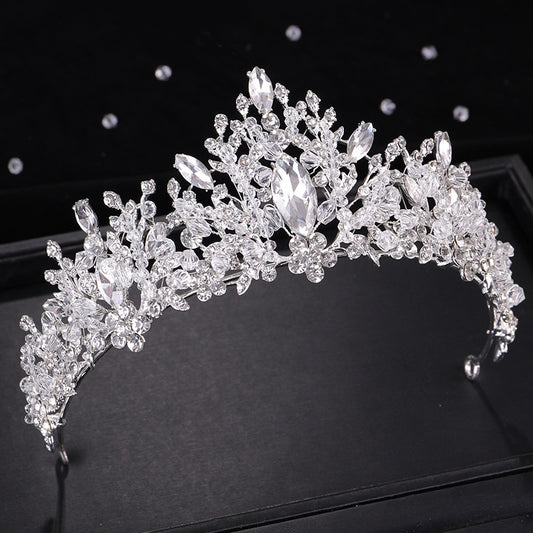 Refined Grace Crystal Crown Bride Wedding Headdress