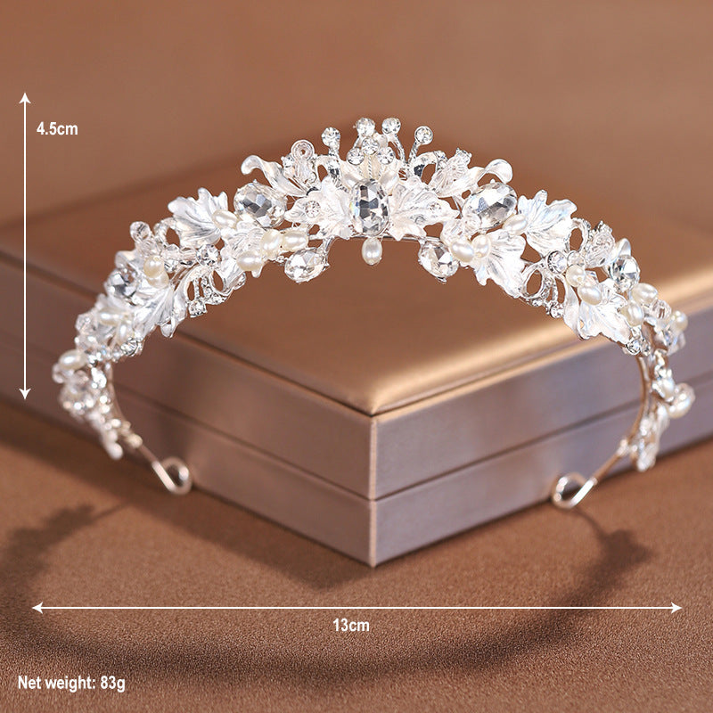 Pearl Elegant Crown Headdress Female Birthday Crown Wedding Dress Hair Accessories