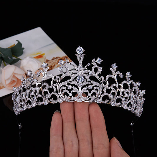 Retro Crown Bride Wedding Micro Inlaid Zircon Crown