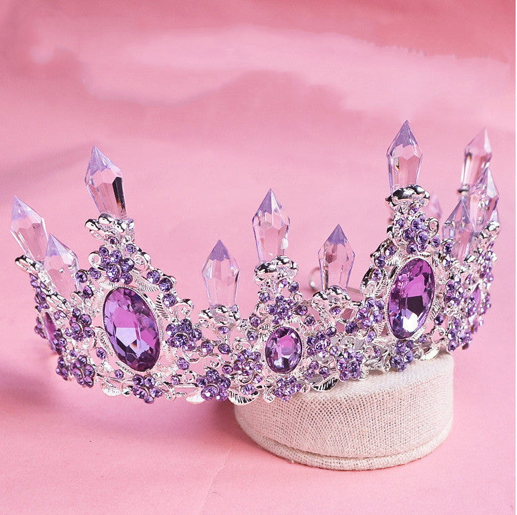 Vintage Crown Earrings Set Hair Accessories Bride Hair Hoop Korean Crown