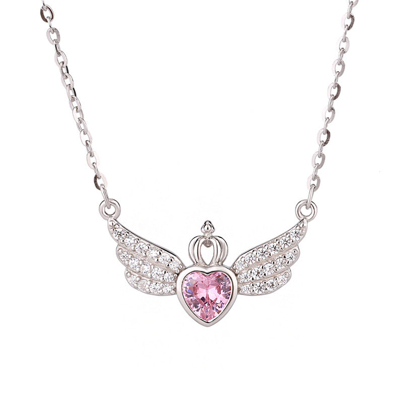 Creative Angel Wings Ins Crown Love Pendant Necklace
