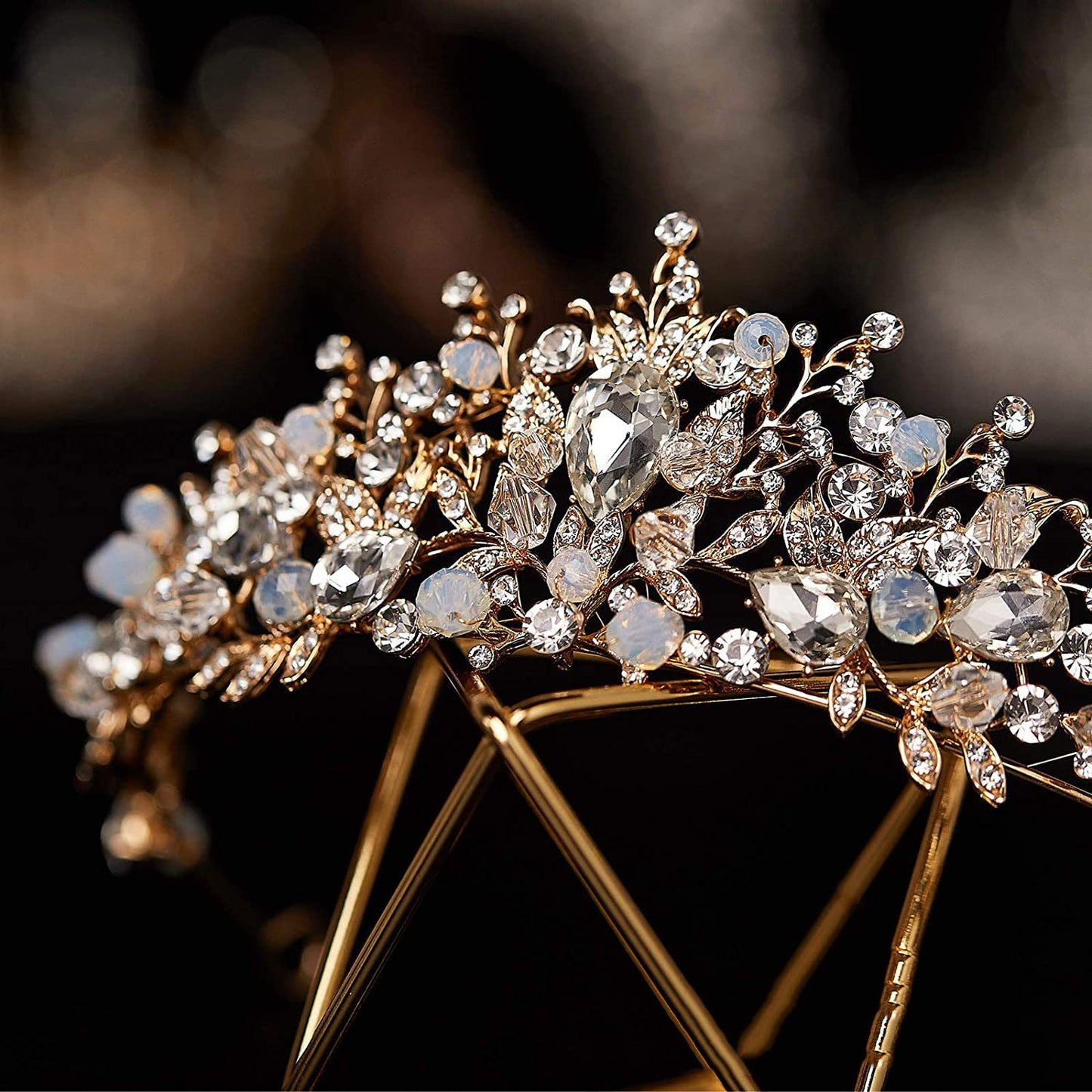 Women's Rhinestone Pearl Handmade Crown