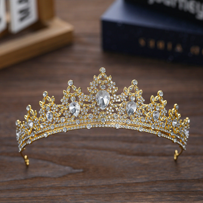 Rhinestone Dark Crown Halloween Dress-up Baroque Accessories