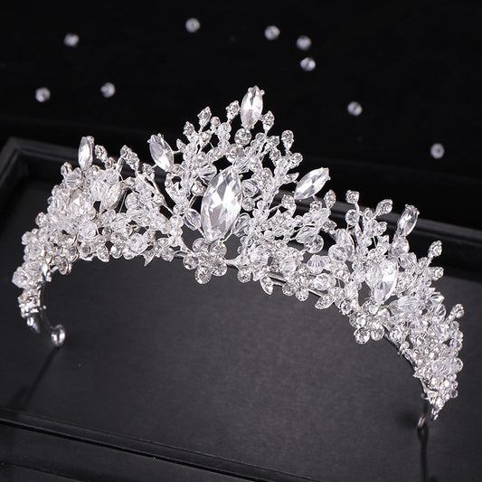 Refined Grace Crystal Crown Bride Wedding Headdress