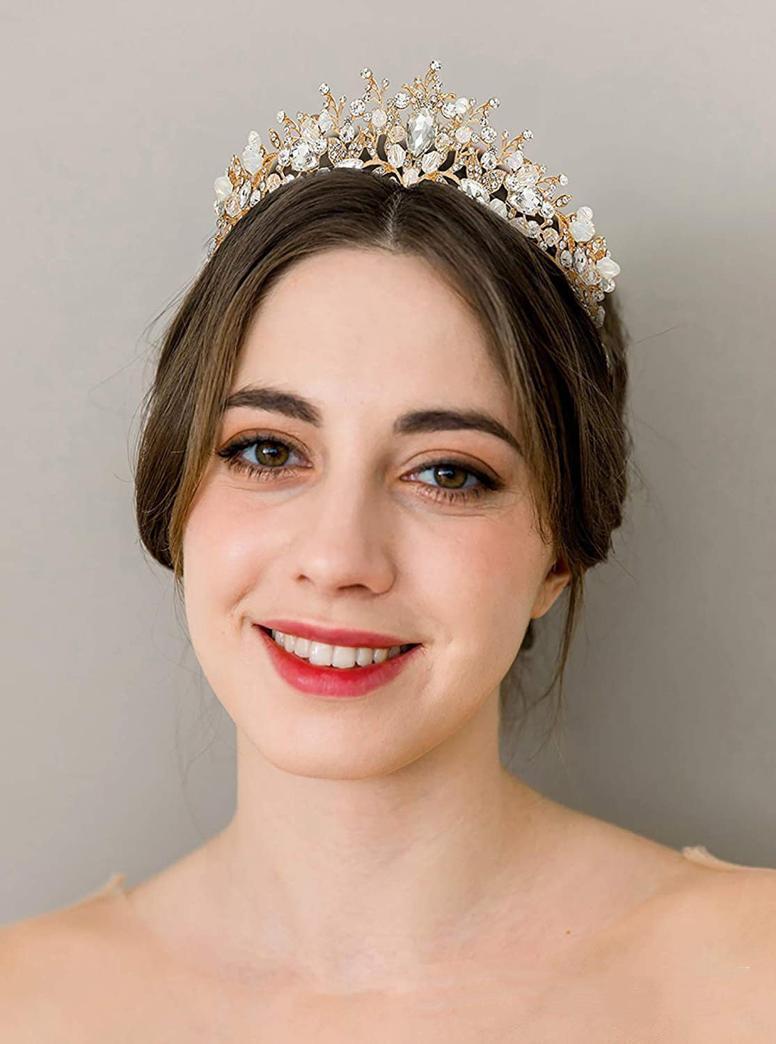 Women's Rhinestone Pearl Handmade Crown