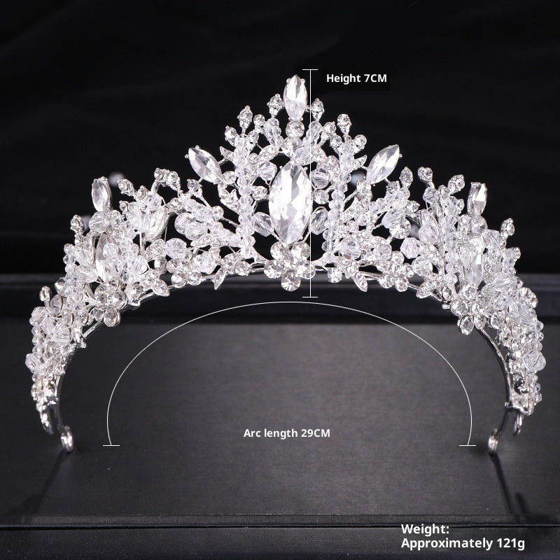 Refined Grace Crystal Crown Bride Wedding Headdress