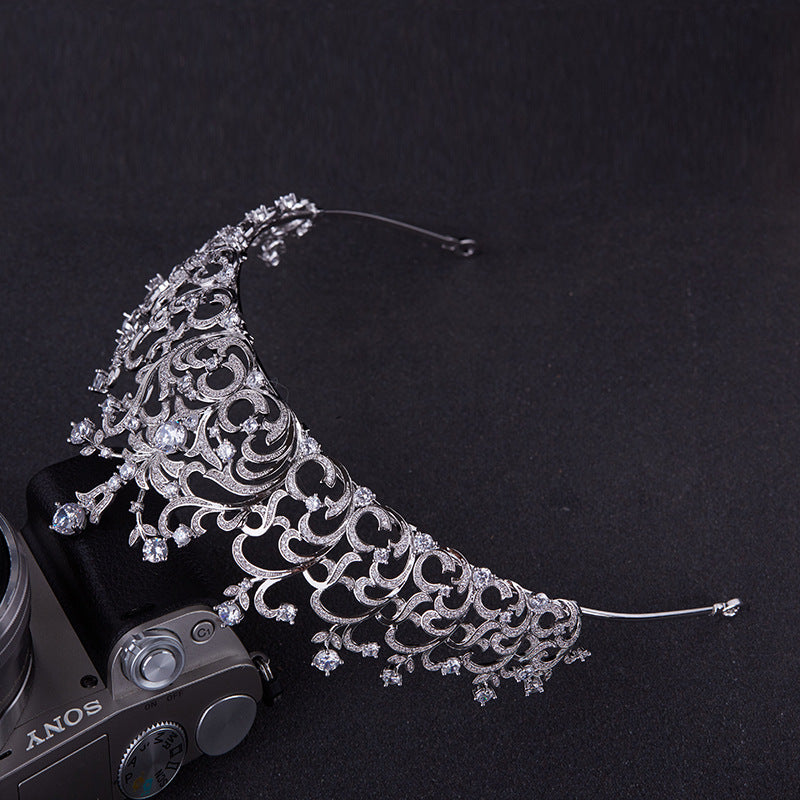 Retro Crown Bride Wedding Micro Inlaid Zircon Crown