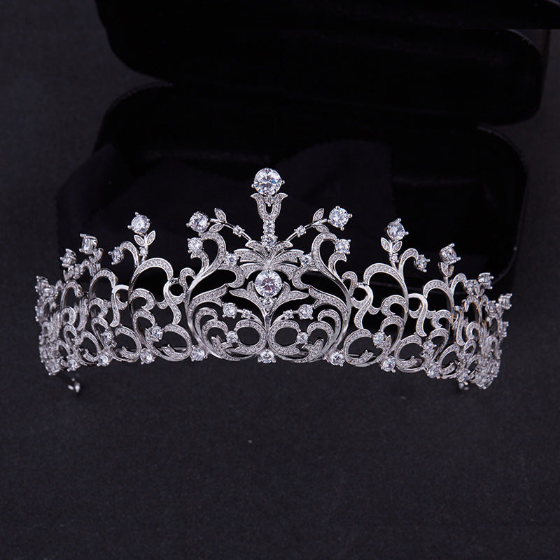 Retro Crown Bride Wedding Micro Inlaid Zircon Crown