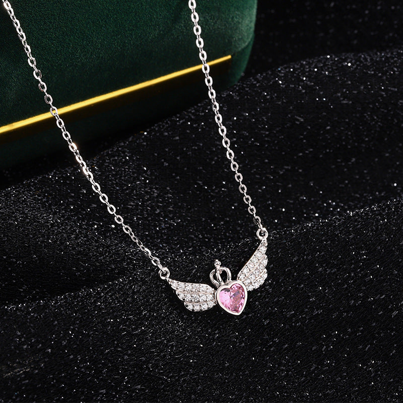 Creative Angel Wings Ins Crown Love Pendant Necklace