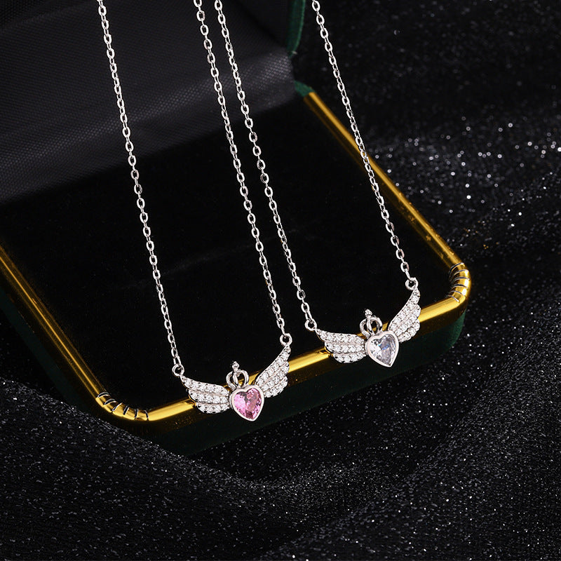 Creative Angel Wings Ins Crown Love Pendant Necklace