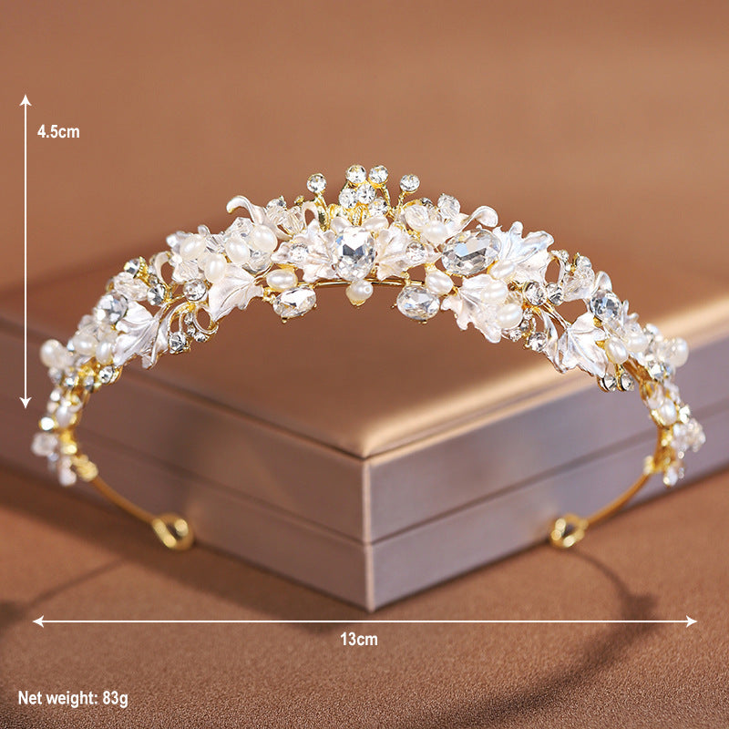 Pearl Elegant Crown Headdress Female Birthday Crown Wedding Dress Hair Accessories