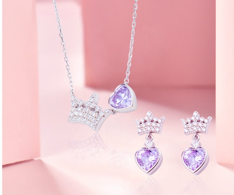 Heart Crown Necklace Individual Packing Pendant Pendant Set