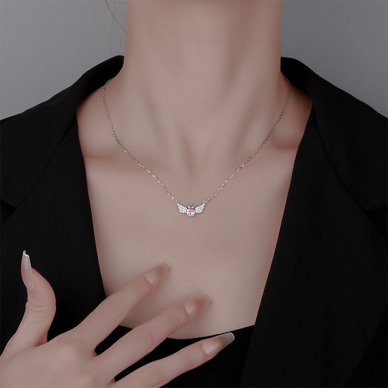 Creative Angel Wings Ins Crown Love Pendant Necklace